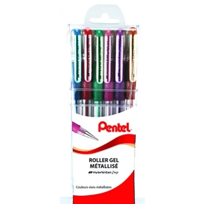 Abbildung von Pentel Tintenroller mit Geltinte, 0,8 mm Pochette de 6 Assortiment