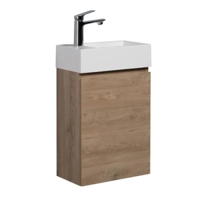 Abbildung von WC Badmöbel Angela 40x22 cm Kastanien Eiche Schrank Waschbecken Badezimmer Toilette