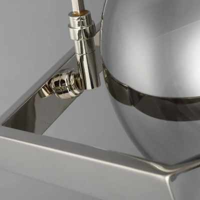 Abbildung von Elstead Lighting QN Harper 1P QUINTIESSE Hängeleuchte E14 1x40W Stahl, Nickel poliert; Rauchglas plattiert H:51.4cm Ø35.2cm dimmbar