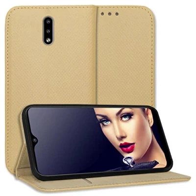 Abbildung von mtb more energy® Schutz Tasche Smart Magnet kompatibel mit Nokia 2.3 (6.2&#039;&#039;) Gold Bookstyle Klapp Cover Hülle Wallet Case