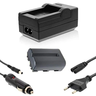 Abbildung von Akku + Ladegerät für Sony Alpha SLT A57 A58 A65, A77, A77 II, A99 / DSLR A100 A200 A300 A350 A450 A500 A550 A560 A580 A700 A850 A900 Ersatz ACCU NP FM500H 1300mAh Li ion