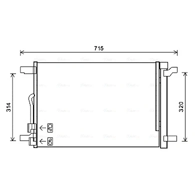 Abbildung von PRASCO VNA5335D Klimakondensator mit Trockner 13,8 11,8 Aluminium 525 R 134a VOLKSWAGEN: Golf 7 Schrägheck, Variant, Passat B8 Variant