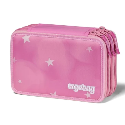 Abbildung von ergobag Maxi Mäppchen WolkenzauBär rosa Sterne 3 Etagen Stifteetui