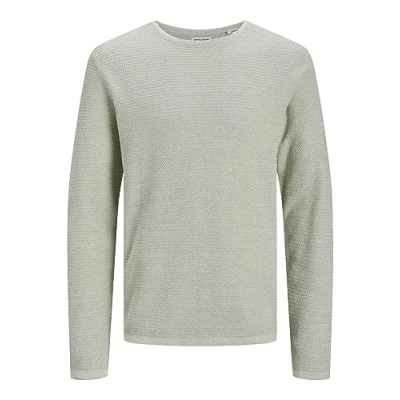 Abbildung von JACK&amp;JONES Herren JJEGREG Knit Crew Neck SN Strickpullover, Crockery/Detail:with Cloud Dancer, Small
