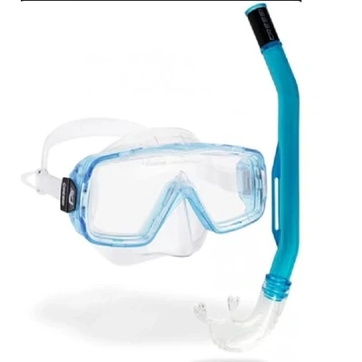 Abbildung von Cressi Unisex Adult Sirena &amp; Island 2.0 Schnorcheln Combo Set, Transparent/Aquamarin, Einheitsgröße
