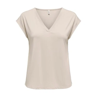 Abbildung von ONLY Onlfree LIFE V NECK Tshirt basic, Damen, Größe: Medium, Pumice stone