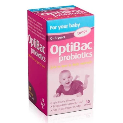 Abbildung von OptiBac Für Dein Baby 1 Mrd Bakterienkulturen Natürliches Nahrungsergänzungsmittel Monatspackung Tropfen