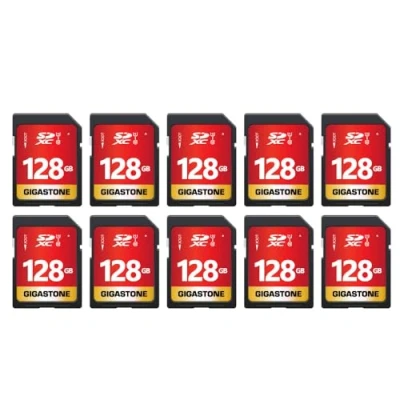 Abbildung von Gigastone 128GB SDXC Speicherkarte 10er Pack, UHS I U1 Klasse 10, bis zu 80 MB/Sek. für Digitalkameras Canon Sony Nikon Olympus PC