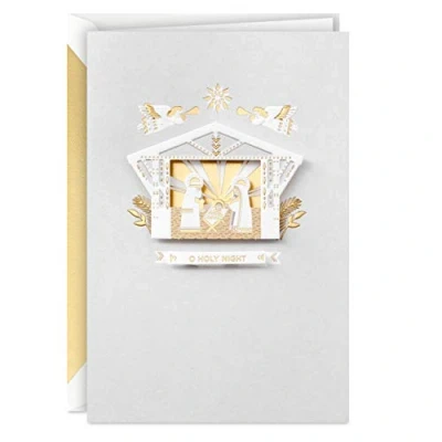 Abbildung von Hallmark Weihnachtskarten in Geschenkverpackung, Goldfolie, 12 Karten und Umschläge