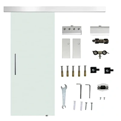 Abbildung von Glasschiebetür Schiebetür Tür Zimmertür mit Griffstange 77,5 x 205 cm