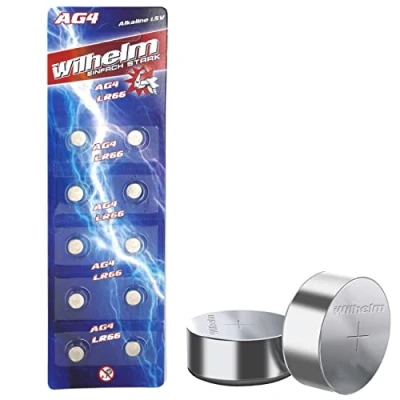 Abbildung von 10 X Wilhelm AG4 LR66 L 626 177 377 GP77A Qualitätsbatterien 1,5 V Alkaline