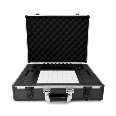 Abbildung von Analog Cases UNISON Case für Ableton Push 2 oder vergleichbare Controller (Transportkoffer, Eckschutz aus Aluminium, gepolsterter Deckel mit Tragegriff), Schwarz