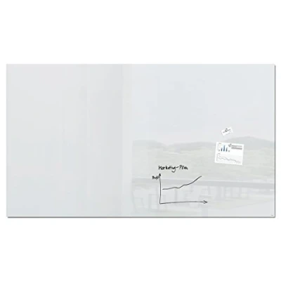 Abbildung von SIGEL GL235 Großes Premium Glas Whiteboard 240x120 cm super weiß hochglänzend, SGS geprüft, einfache Montage, incl. 2 starke Magnete, Magnettafel Artverum
