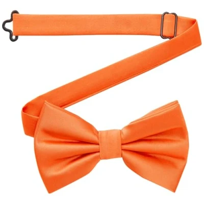 Abbildung von DonDon Fliege Herren handgefertigt Seiden Look 12 x 6 cm Orange
