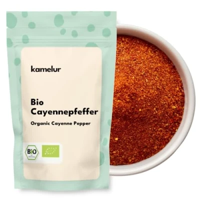Abbildung von Kamelur Bio Cayennepfeffer aus Spanien (250g) Cayenne Chili Pulver Scharf biologischem Anbau