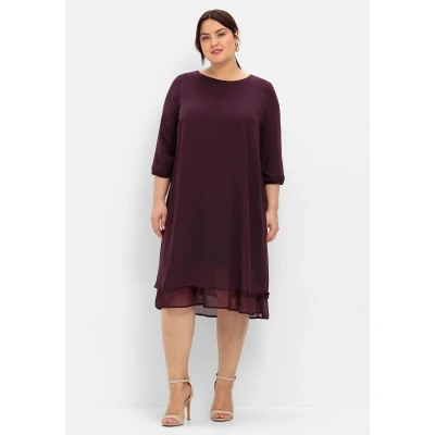 Abbildung von Sheego Freizeitkleid, Damen, Größe: 48, Burgund