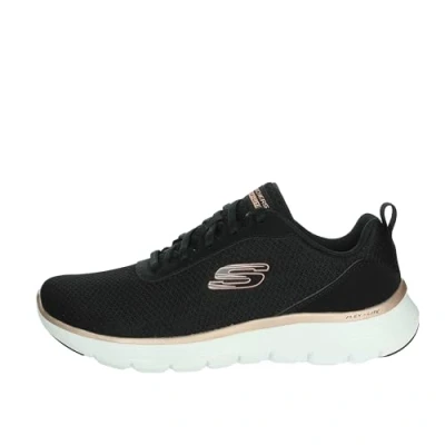 Abbildung von Skechers Damen FLEX APPEAL 5.0, Black Mesh/Rose Gold Trim, 35.5 EU