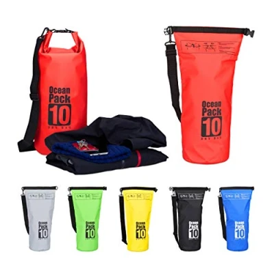 Abbildung von relaxdays Packsack Ocean Pack 10L wasserdicht, Rot