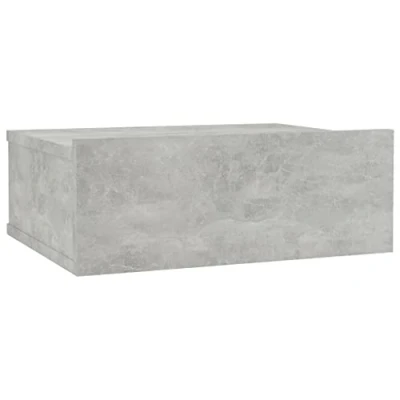 Abbildung von vidaXL Nachttisch mit Schublade Hängend Nachtkommode Nachtschrank Nachtkonsole Wandboard Wandregal Regal Betongrau 40x30x15cm Holzwerkstoff