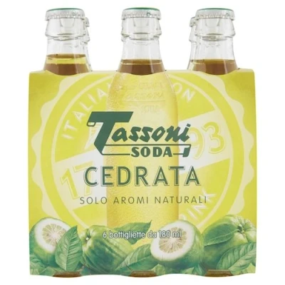Abbildung von 25x Tassoni Cedrata Soda Italian citron soft drink aperitif Zeder 180ml Glasflasche