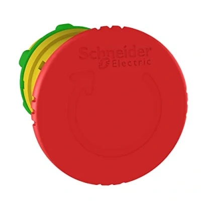 Abbildung von Schneider Electric ZB5AS844 Not Aus/Not Halt Schalter, Frontelement, Harmony XB5, Kunststoff, 22mm, rot, Pilz 40mm, Drehentriegelung