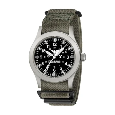 Abbildung von KHS PLASSF.DFSGO Herrenuhr Platoon Solar Flex Textilband Stahl/Grau