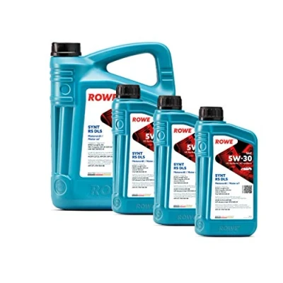Abbildung von ROWE 5 + 3x 1 Liter HIGHTEC SYNT RS DLS SAE 5W 30 Motorenöl PKW Motoröl für Modelle mit Abgasnachbehandlung und Turboaufladung