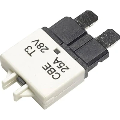 Abbildung von Hansor Circuit Breaker Standard, Typ 3, Manual Reset, 25A CBE3 Serie Standard Flachsicherung 25 A Weiß 1 Stück