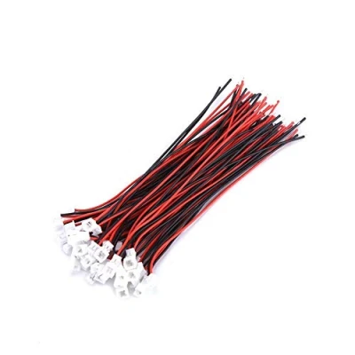 Abbildung von Fafeicy 20 Stück Micro JST 1.25MM 2 poliger Stecker und Buchse mit 100 mm Kabel, für die Leiterplatte, 7 Kernmenge (2Pin Male&amp;Female)