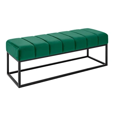 Abbildung von riess ambiente Polsterbank PETIT BEAUTÉ 108cm smaragdgrün / schwarz (Einzelartikel, 1 St), Flur · Samt Metall Schlafzimmer
