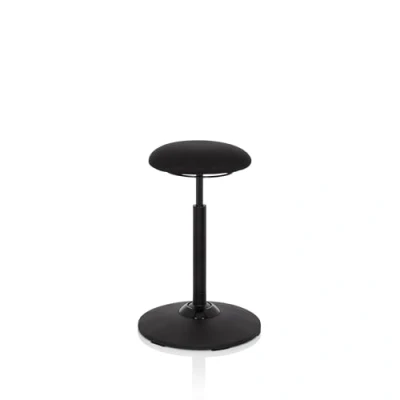 Abbildung von hjh OFFICE 608914 Arbeitshocker Balance SIT Stoff Schwarz beweglicher Hocker für gesundes Sitzen, höhenverstellbar