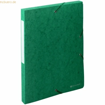 Abbildung von Exacompta 50703E 1 Abheftbox mit Scotten Gummibändern aus geprägter Glanzkarte 600g/m2 Rücken 2,5 cm Maße 25 x 33 für A4 Dokumente Farbe grün wird montiert geliefert