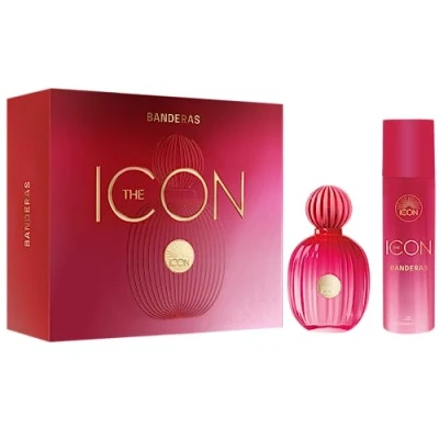 Abbildung von Banderas The Icon Woman Geschenkset EDP 100 ml + DEO150 Langanhaltend Eleganter und sinnlicher Duft Vanille , blumige fruchtige Noten Ideal für besondere Anlässe