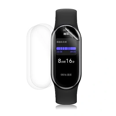 Abbildung von kwmobile 3X Transparente Displayschutzfolie kompatibel mit Xiaomi Mi Band 8 Schutzfolie für Fitness Tracker Displayschutz