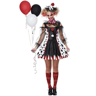 Abbildung von California Costumes Gruseliges Clown Kostüm für Damen, Schwarz, L