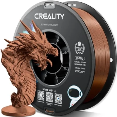 Abbildung von Creality PETG Filament 1.75mm, Hohe Präzision, Starke Zähigkeit, Geruchlos, Besserer Fluss, 1kg 3D Drucker Filament, 1.75mm Maßgenauigkeit +/ 0.02mm, Braun