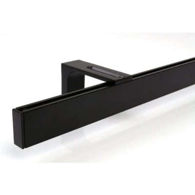 Abbildung von Gardinenstange Innenlauf eckig, Deco Raum, 1 läufig, Wunschmaßlänge, kürzbar, Wandträger, Geschraubt, Metall