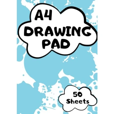 Abbildung von A4 Drawing Pad for Kids: Sketch Book Children 50 Plain White Paper Sheets Scrapbook 100 Pages (50 Sheets) Sketchbook
