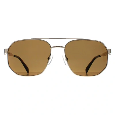 Abbildung von Alexander Mcqueen Sonnenbrille goldcoloured/brown, Herren, Größe: 58, Gold coloured/brown