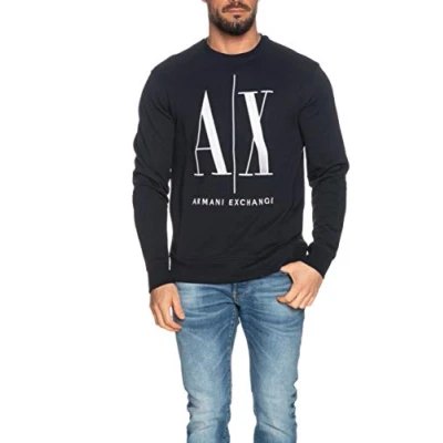 Abbildung von Armani Exchange Herren Icon Sweat Sweatshirt, Blau, L