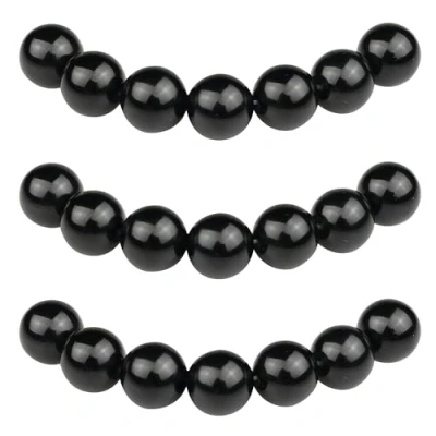Abbildung von MJDCB Perlen zum Auffädeln 12mm 30 stück Schwarzer Obsidian Halbedelsteine mit Loch Natürliche Lose Runde Steinperlen für Herstellung Schmuck Armbänder Halsketten