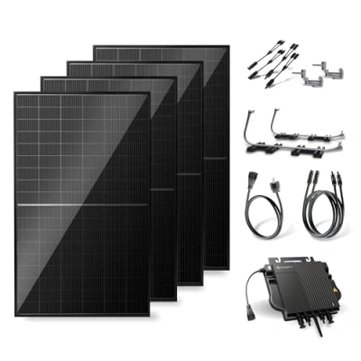 Abbildung von Solakon Balkonkraftwerk 2000W komplett Steckdose Inklusive Halterung 2000 Watt neuester Wechselrichter 800W Solaranlage Komplettset mit 4x 500W Solarpanel 3m Kabel