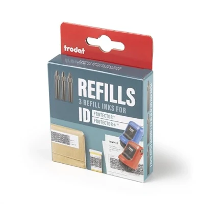 Abbildung von Trodat Nachfülltinten für ID Protector+ &amp; Protector Datenschutz Rollstempel 3er Pack