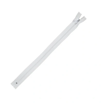 Abbildung von Trimz 25 cm Langer weißer Einweg Reißverschluss mit 4 mm Zähnen, 1 Stück, Polyester