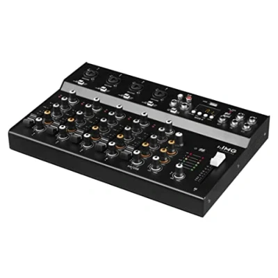 Abbildung von IMG STAGELINE MXR 6, 6 Kanal Audio Mischpult mit integriertem MP3 Player, Bluetooth Empfänger und DSP Effekteinheit, Console 4 Mono Eingangskanälen Gainregler, Mix Pult in Schwarz