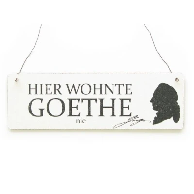 Abbildung von Interluxe Shabby Vintage Schild Türschild Hier WOHNTE Goethe NIE 2 Holzschild Dekoschild