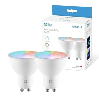Abbildung von Garza Smarthome Pack 2 LED Smart Bulb Wifi GU10 5W (40W Äquivalent) RGB+CCT, dimmbar, programmierbar, Sprach und App Steuerung (Alexa/Google Home), 2,4 GHz
