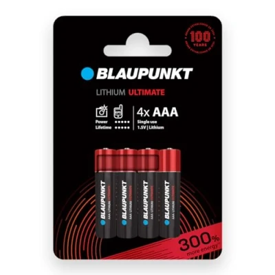 Abbildung von BLAUPUNKT AAA Lithiumbatterien Packung mit 4, am besten für Digitalkameras und Internet of Things (IoT) Geräten, FR03BUL/4CP