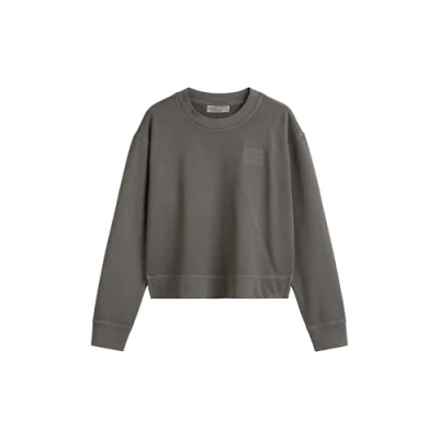 Abbildung von Marc O&#039;Polo Denim Damen Sweatshirt aus Bio Baumwolle mit Rundhalsausschnitt, Braun (Charcoal), XS