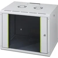 Abbildung von DIGITUS Netzwerk Schrank 19 zoll 9 HE Wandmontage 600 mm Tiefe Traglast 100 kg Unique Serie Glastür Grau